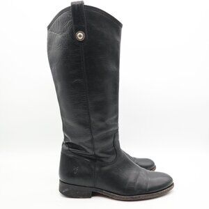 Frye Melissa Button Riding Boots Women's Size 9 B Black Leather 77167